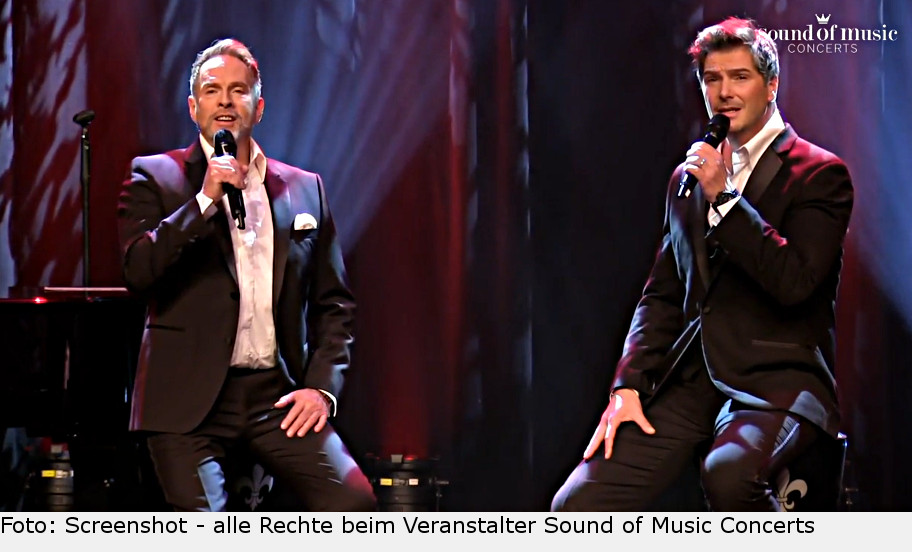 Kevin Tarte und Jan Ammann beim virtuellen Best-of-Konzert der „Gentlemen of Musical“. gentlemen of musical ammann tarte.01